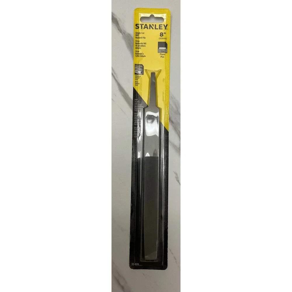 Stanley 8 Inch Single Cut Mill Bastard File Flat Metal Wood PVC 22-171 New - Picture 5 of 5